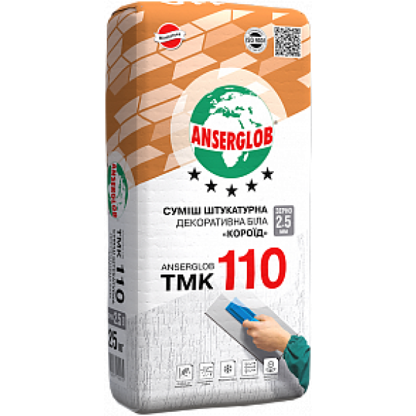 Anserglob ТМК - 110 Суміш штукатурна декоративна біла "Короїд" 25 кг
