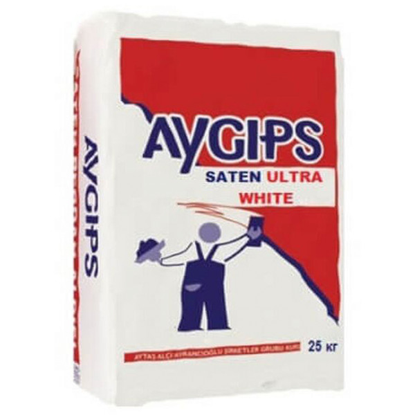 Шпаклівка гіпсова фінішна Aygips Saten Ultra White для внутрішніх робіт 25 кг