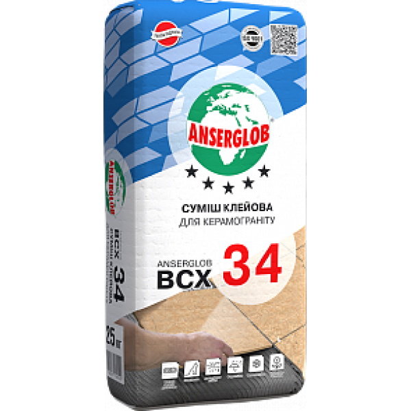 Anserglob BCX - 34 Клей для плитки 25 кг