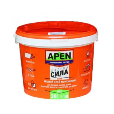 Клей монтажний акриловий Apen Шалена Сила білий (1,2 кг)