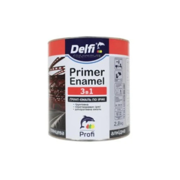 Ґрунт-емаль Delfi по іржі 3 в 1 графіт (2,8 кг)
