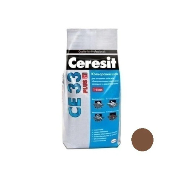 Затирка для швів CERESIT CE-33 Plus темно коричнева (2 кг)